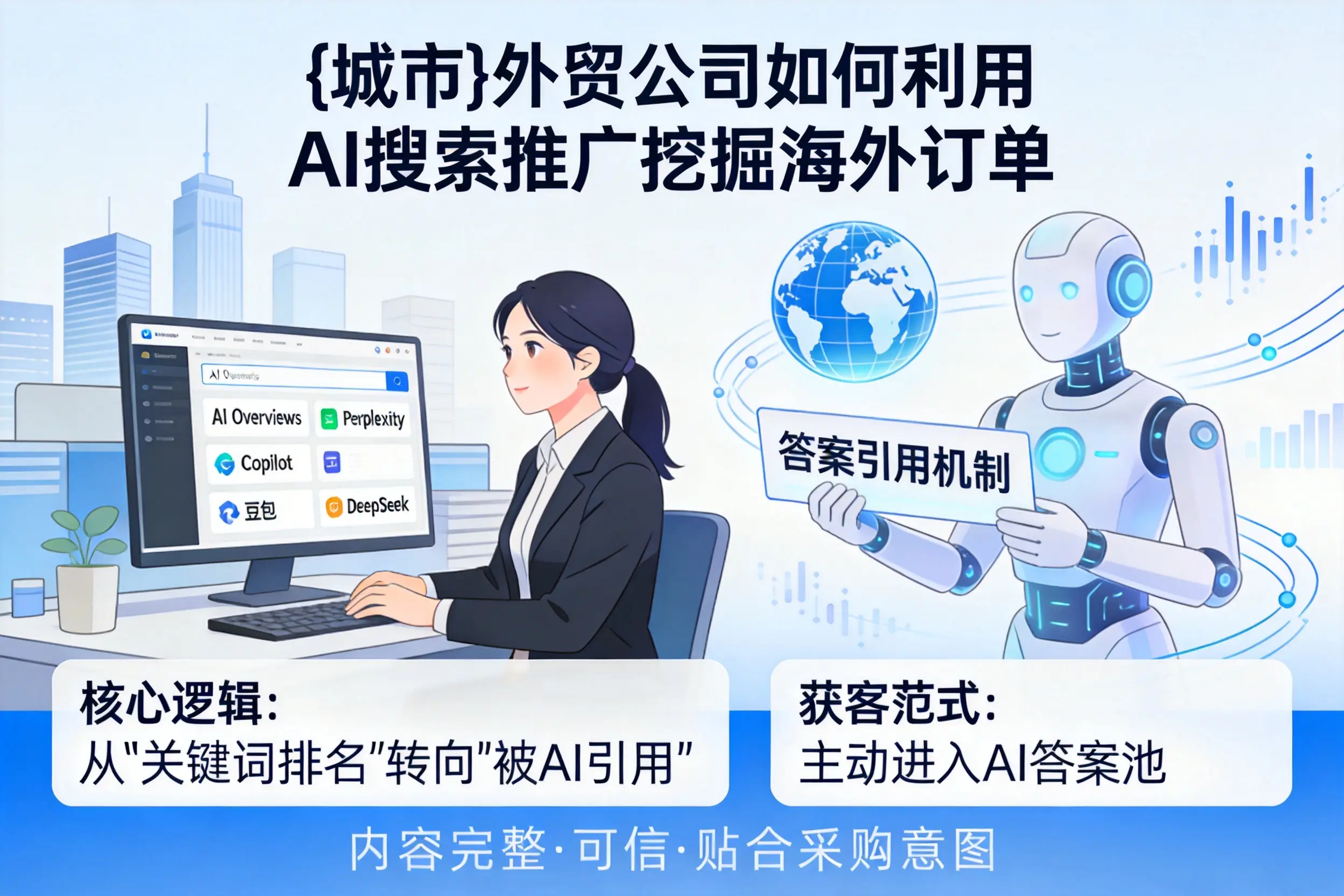 胡杨河外贸公司如何利用AI搜索推广挖掘海外订单