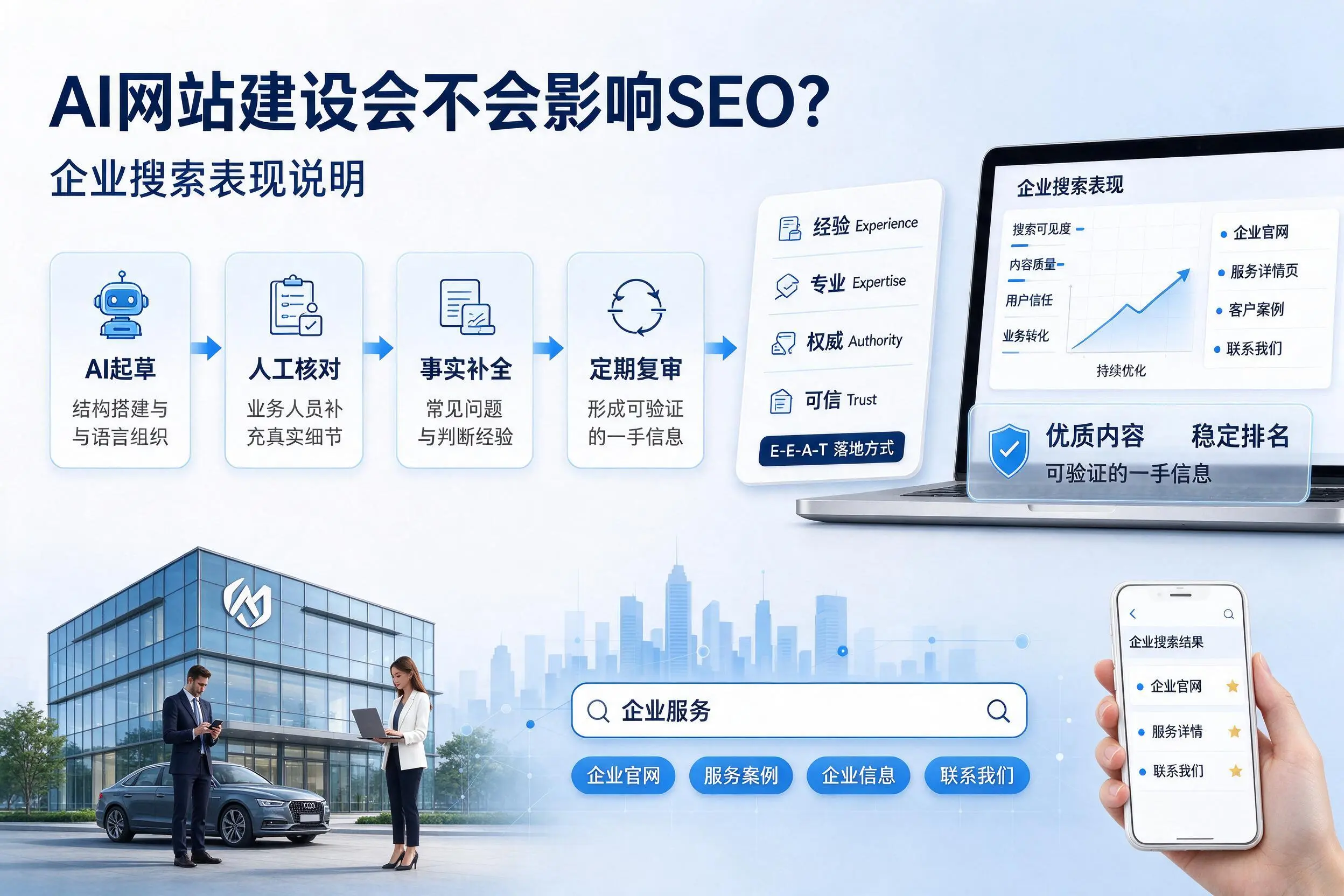 AI网站建设会不会影响SEO?胡杨河企业搜索表现说明